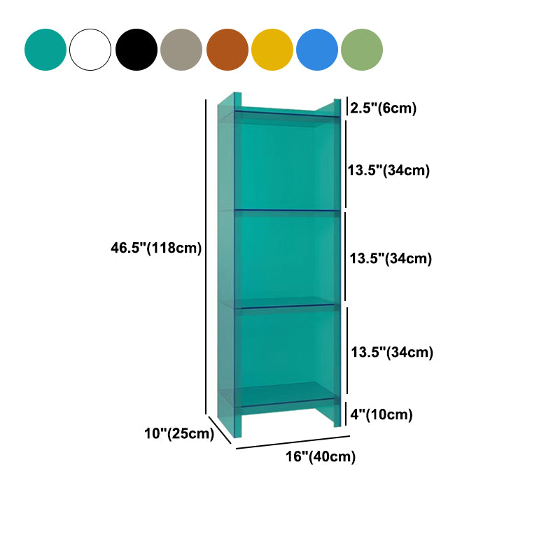 Vertical Scandinavian Standard Bookshelf with Acrylic Frame and Shelf