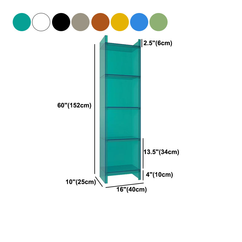 Vertical Scandinavian Standard Bookshelf with Acrylic Frame and Shelf