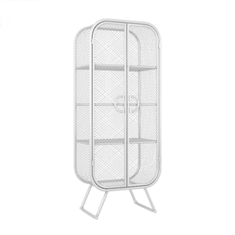 Scandinavian Vertical Standard Bookcase Iron Bookcase with Door