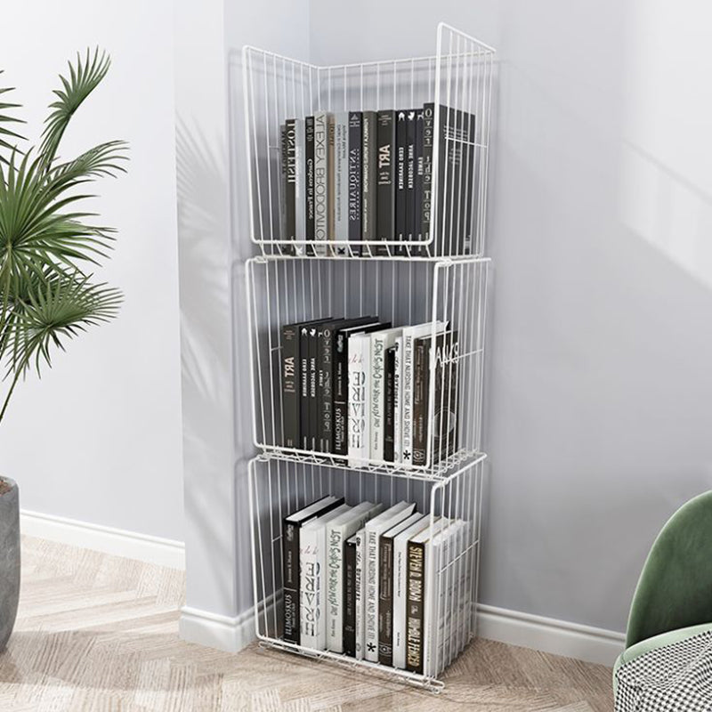 Modern Style Geometric Bookcase Metal Closed Back Book Shelf