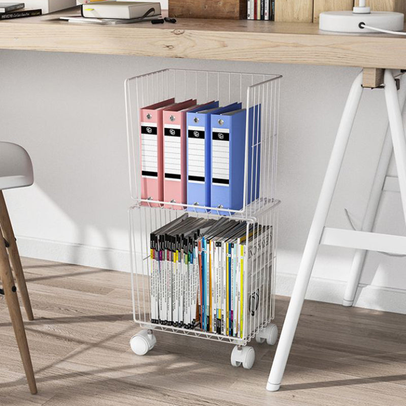 Modern Style Geometric Bookcase Metal Closed Back Book Shelf