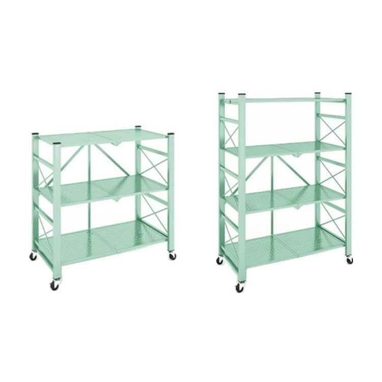 Folding Steel Industrial Etagere Bookshelf Open Bookshelf with Caster Wheels