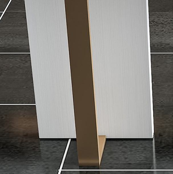 Modern Bar Table 42-inch Height White Artificial Marble Top and Metal Base Bistro Table