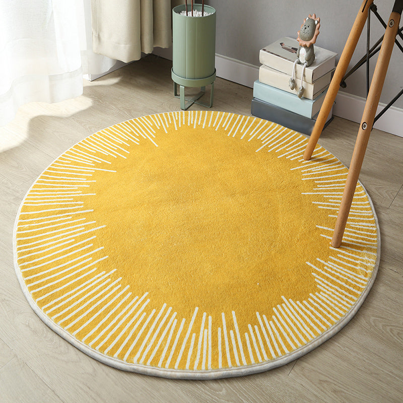 Novelty Circular Shape Rug Modern Area Rug Polyester Easy Care Carpet for Living Room