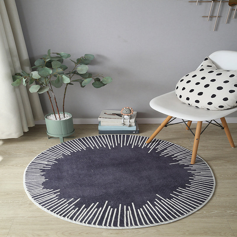 Novelty Circular Shape Rug Modern Area Rug Polyester Easy Care Carpet for Living Room