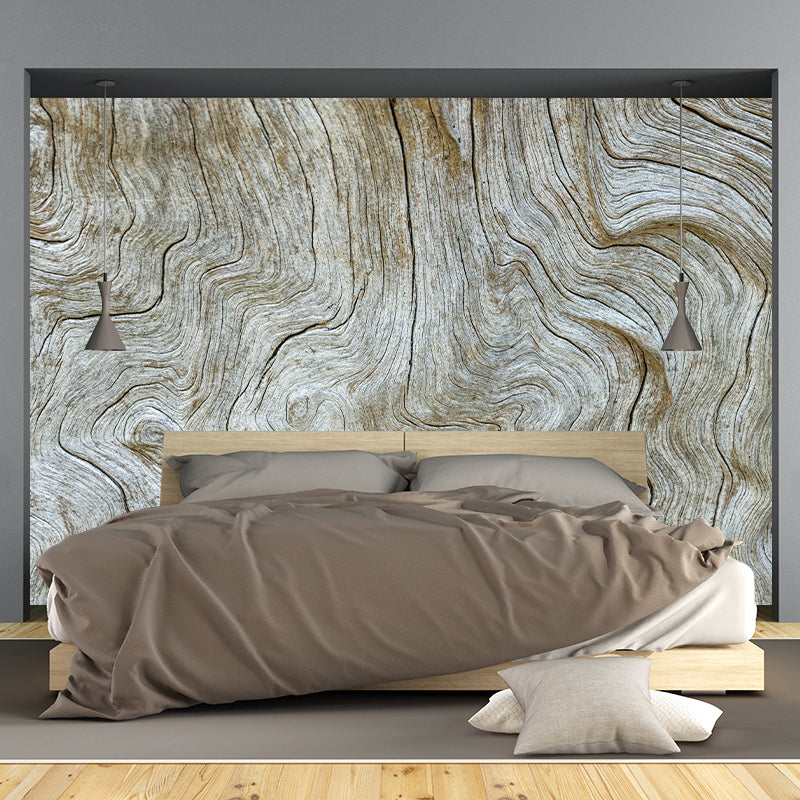 Environment Friendly Modern Style Mural Wallpaper Wood Texture Bedroom Wall Mural