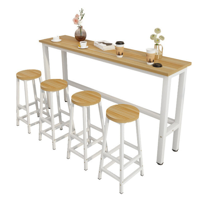 Modern Bar Dining Table Rectangle Bar Dining Table with Trestle Base