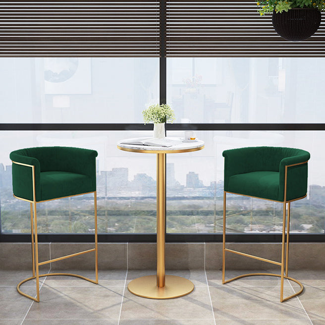 White Stone Bar Table Traditional Luxury Bar Table with Gold Base