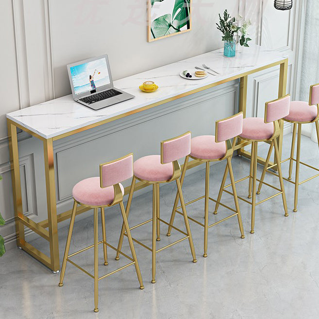 Modern Bar Dining Table Rectangle Bar Table with Trestle Base