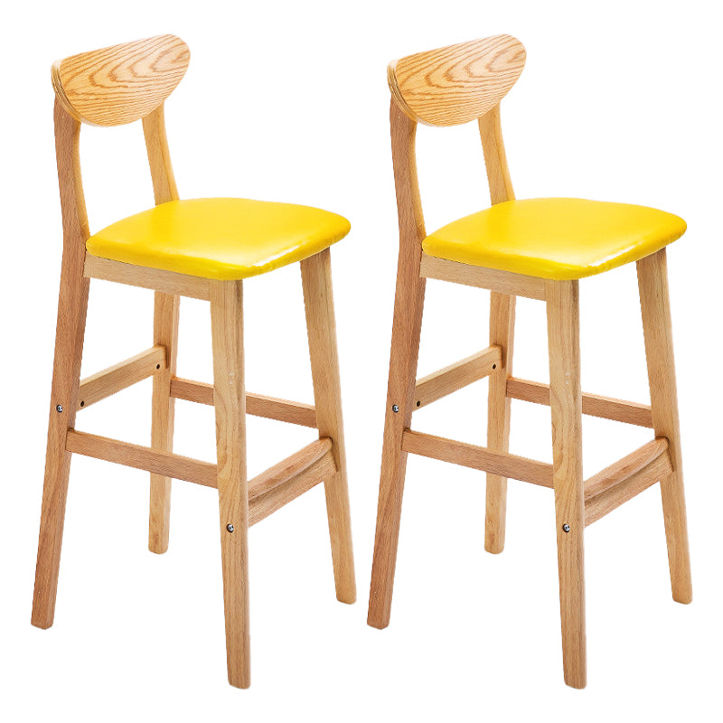 Scandinavian Matte Finish Upholstered Counter Height Stool Home Solid Wood Bar Stool