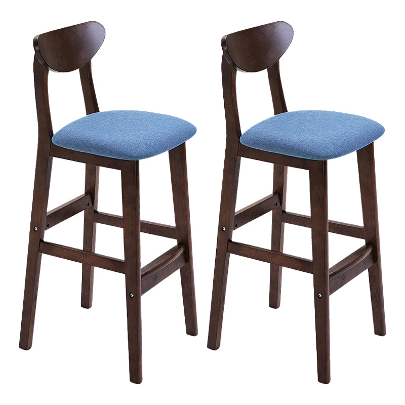 Scandinavian Matte Finish Upholstered Counter Height Stool Home Solid Wood Bar Stool