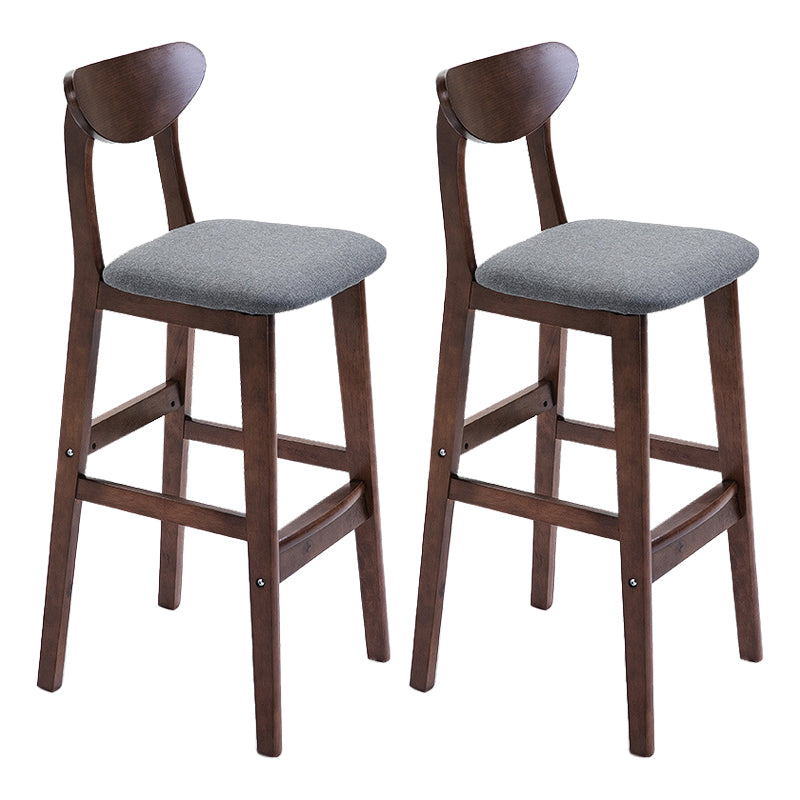Scandinavian Matte Finish Upholstered Counter Height Stool Home Solid Wood Bar Stool