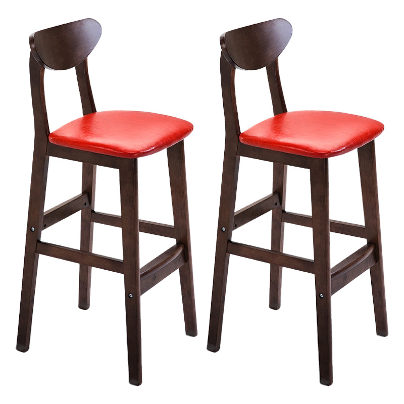 Scandinavian Matte Finish Upholstered Counter Height Stool Home Solid Wood Bar Stool