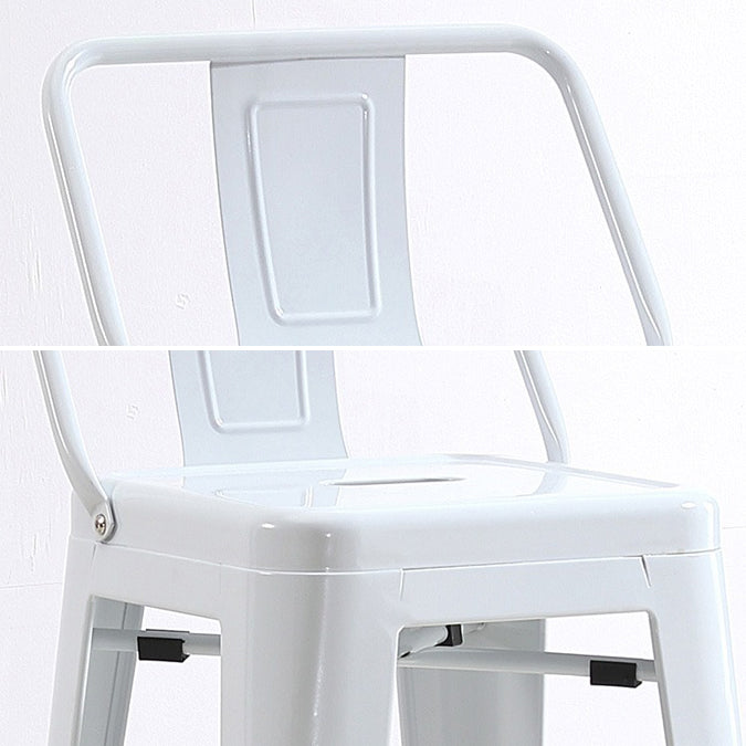 Industrial Footrest Iron Bar Stool Matte Finish Restaurant Stool