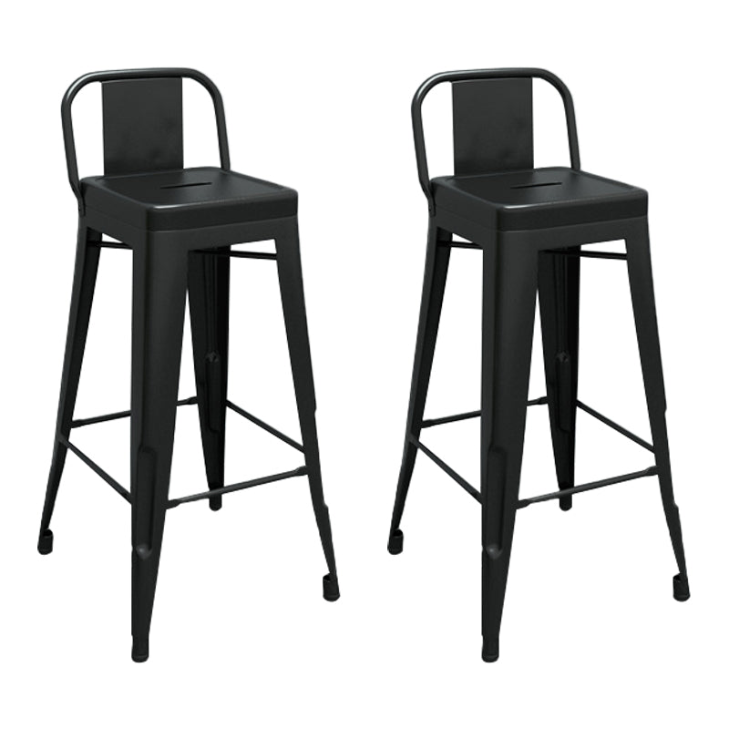 Industrial Footrest Iron Bar Stool Matte Finish Restaurant Stool