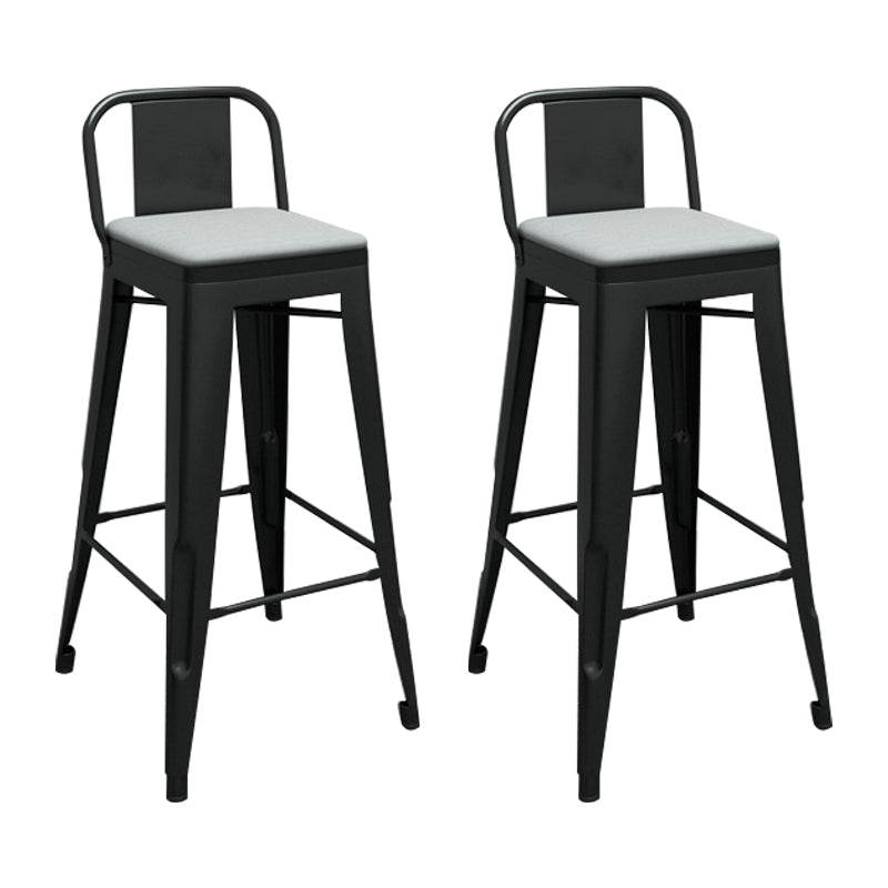 Industrial Footrest Iron Bar Stool Matte Finish Restaurant Stool