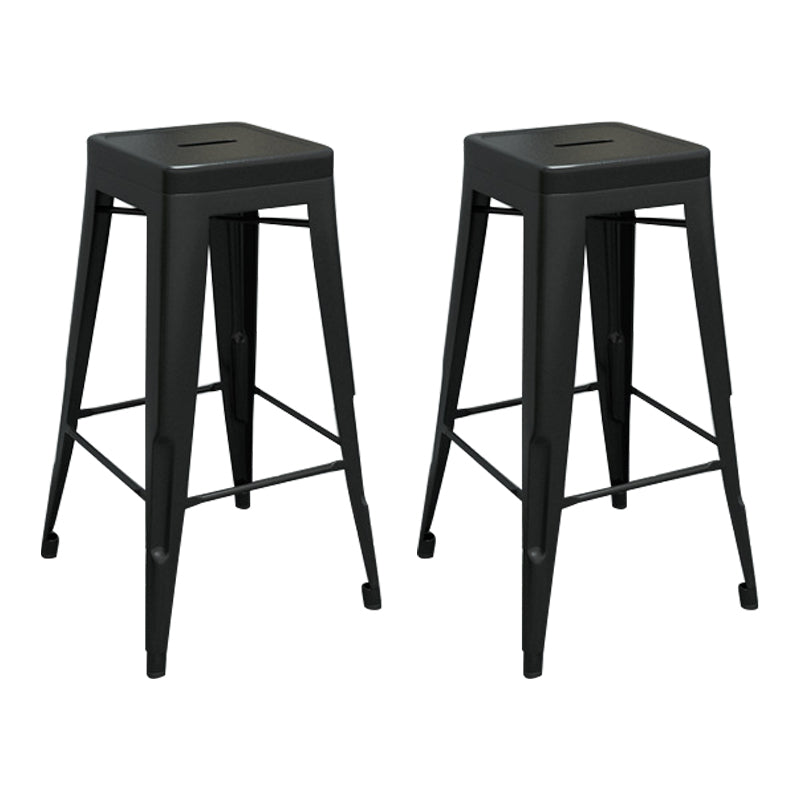 Industrial Stackable Iron Bar Stool Matte Finish 30-inch Home Stool