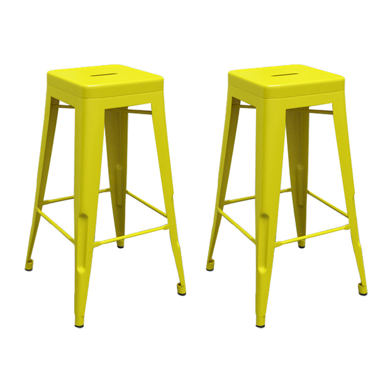 Industrial Stackable Iron Bar Stool Matte Finish 30-inch Home Stool