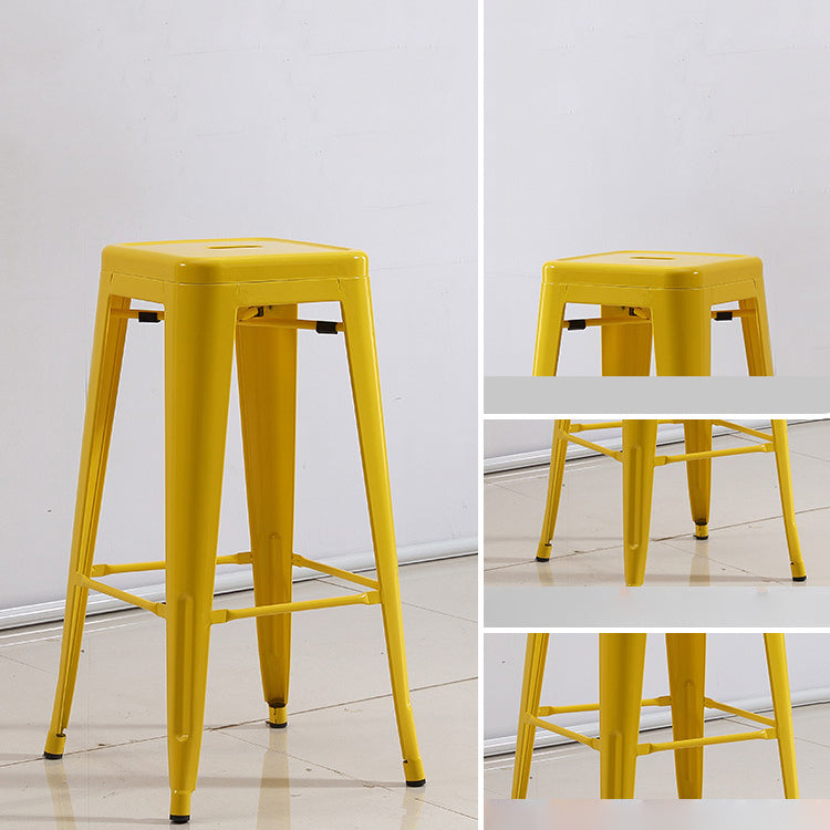 Industrial Stackable Iron Bar Stool Matte Finish 30-inch Home Stool