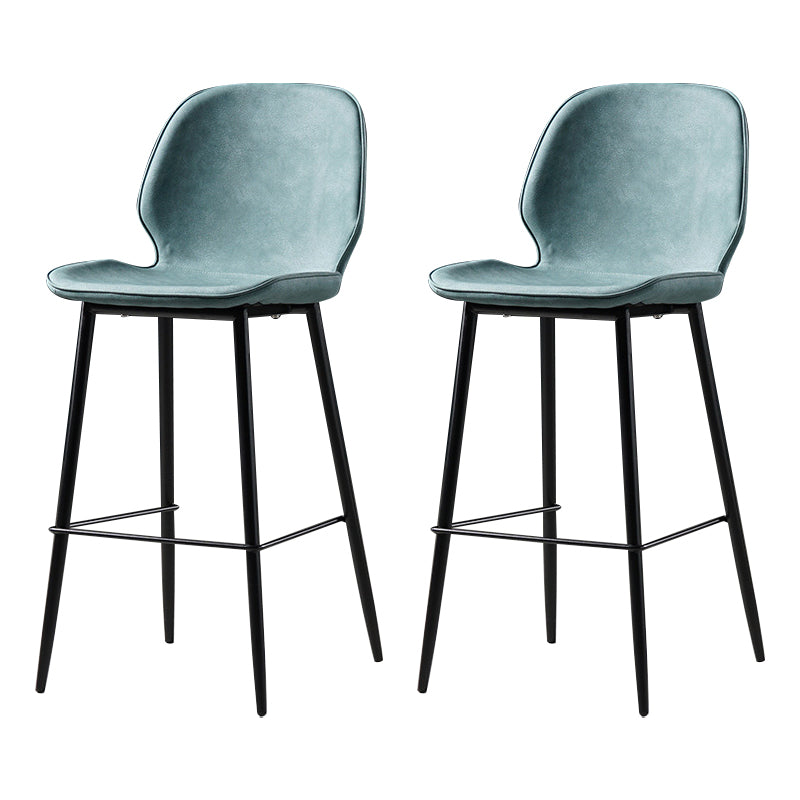 Scandinavian Matte Finish Leather Barstool Footrest Coffee Shop Stool