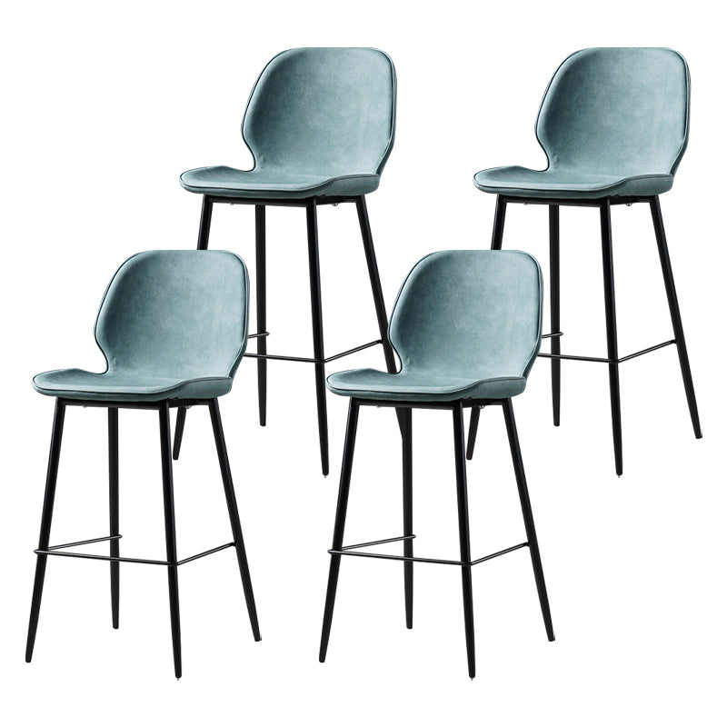 Scandinavian Matte Finish Leather Barstool Footrest Coffee Shop Stool