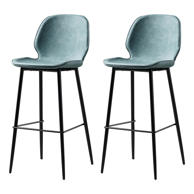 Scandinavian Matte Finish Leather Barstool Footrest Coffee Shop Stool