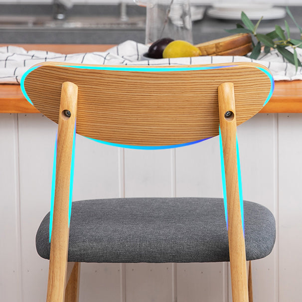 Scandinavian Footrest Solid Wood Bar Stool Low Back Home Stool