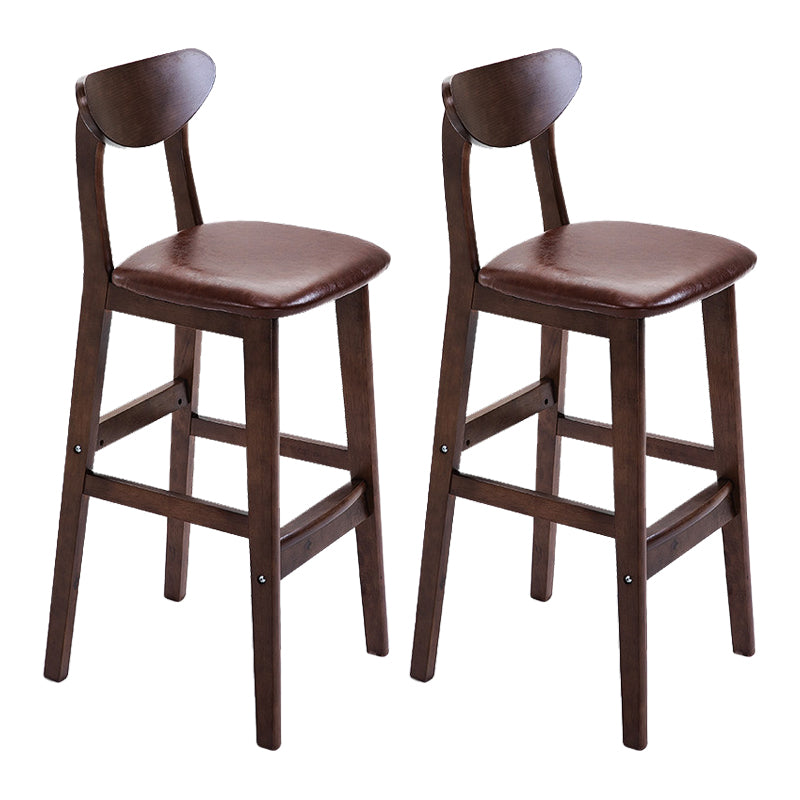 Scandinavian Footrest Solid Wood Bar Stool Low Back Home Stool