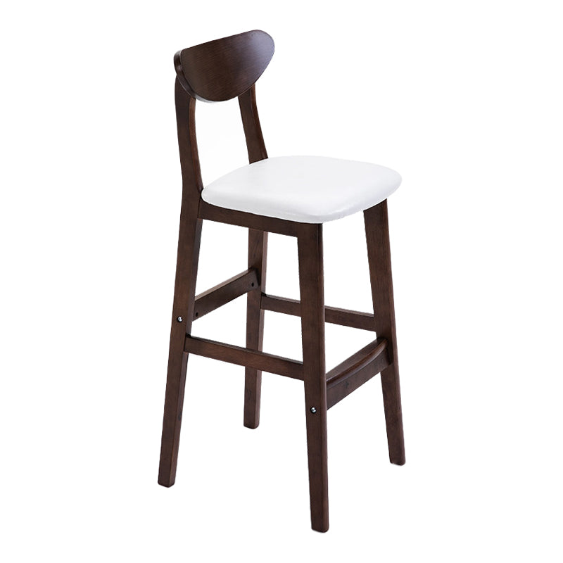 Scandinavian Footrest Solid Wood Bar Stool Low Back Home Stool