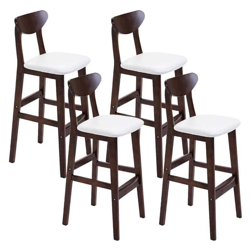 Scandinavian Footrest Solid Wood Bar Stool Low Back Home Stool