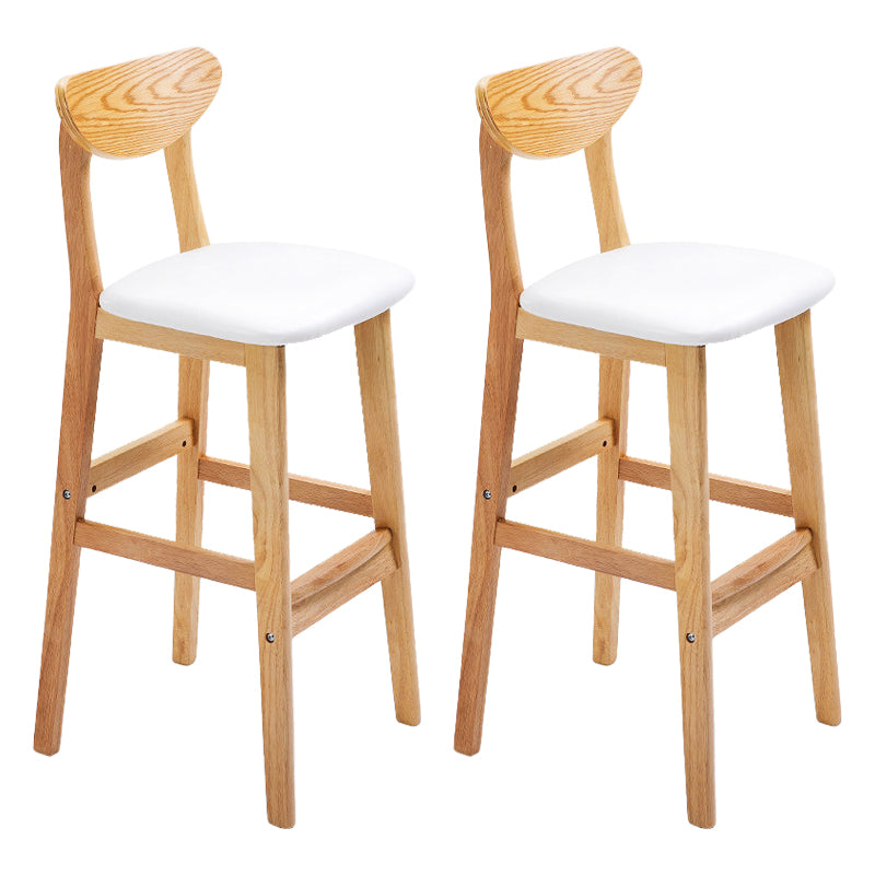 Scandinavian Footrest Solid Wood Bar Stool Low Back Home Stool