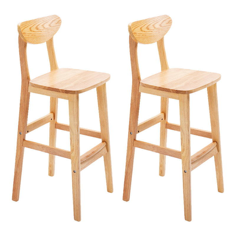 Scandinavian Footrest Solid Wood Bar Stool Low Back Home Stool