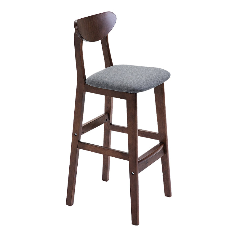 Scandinavian Footrest Solid Wood Bar Stool Low Back Home Stool