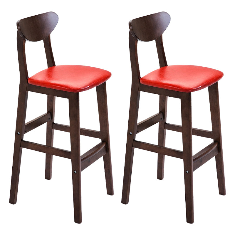 Scandinavian Footrest Solid Wood Bar Stool Low Back Home Stool
