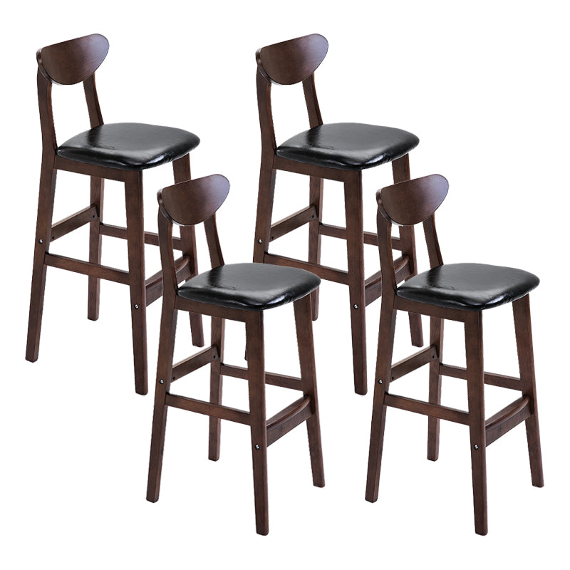 Scandinavian Footrest Solid Wood Bar Stool Low Back Home Stool