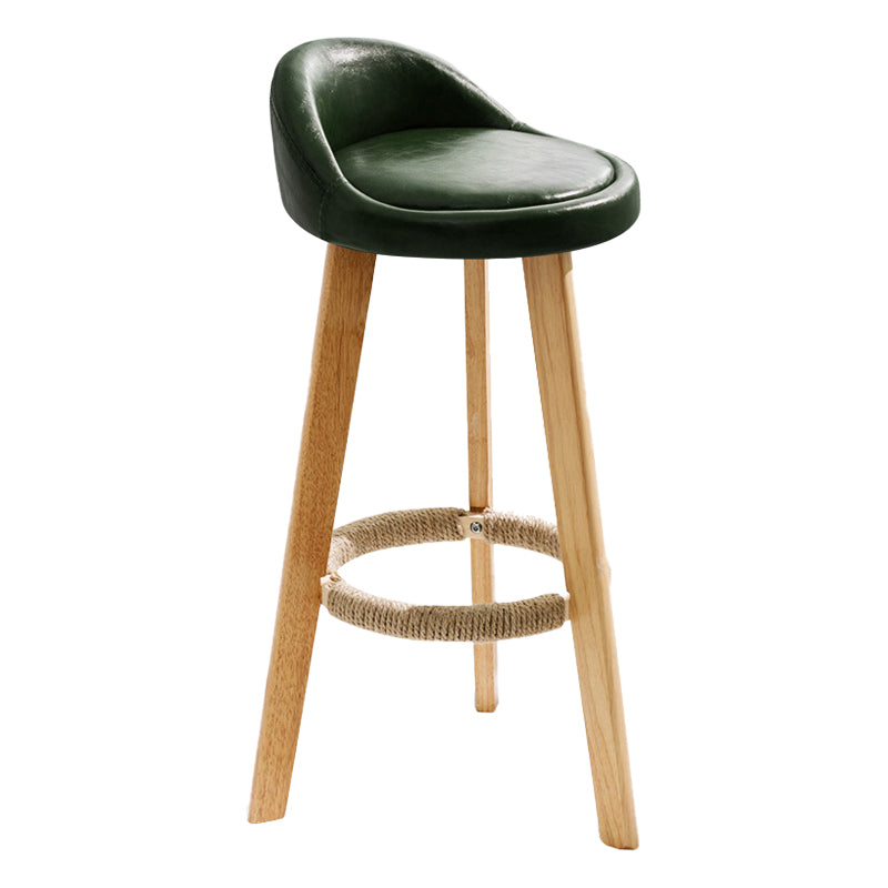 Scandinavian Coffee Shop Low Back Stool Matte Finish Upholstered Bar Stools