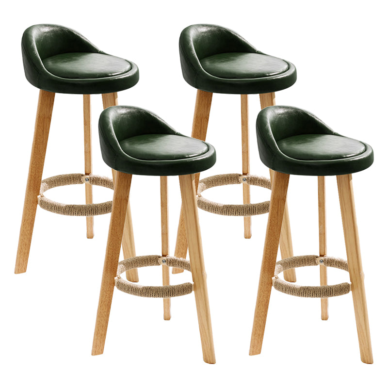 Scandinavian Coffee Shop Low Back Stool Matte Finish Upholstered Bar Stools