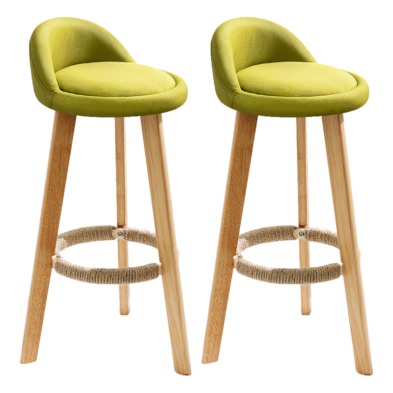 Scandinavian Coffee Shop Low Back Stool Matte Finish Upholstered Bar Stools