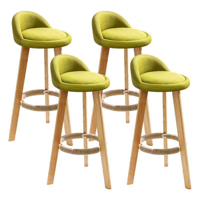 Scandinavian Coffee Shop Low Back Stool Matte Finish Upholstered Bar Stools