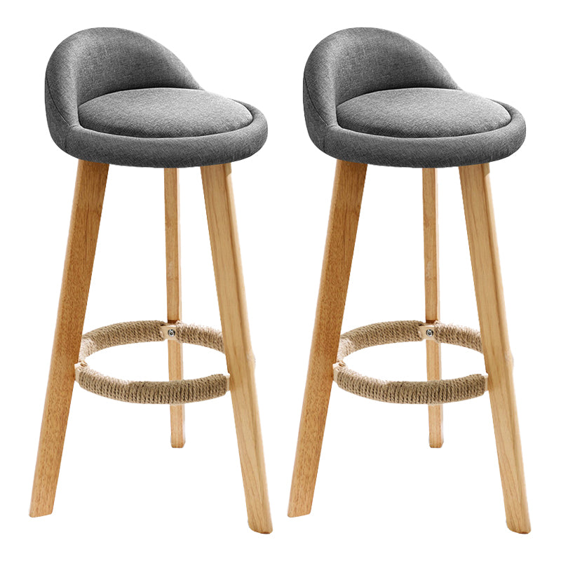 Scandinavian Coffee Shop Low Back Stool Matte Finish Upholstered Bar Stools