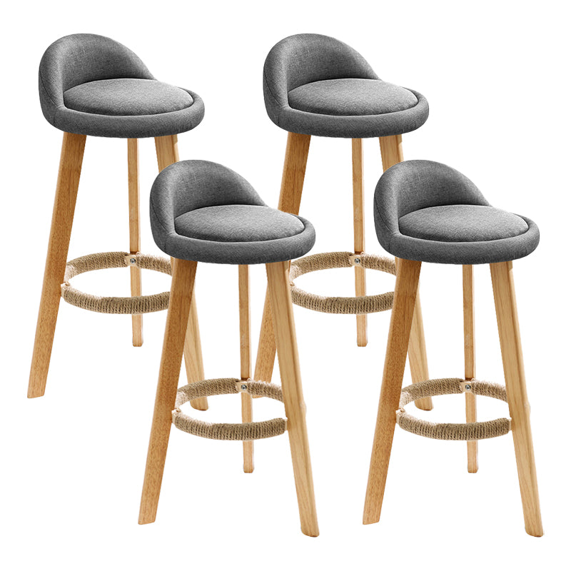 Scandinavian Coffee Shop Low Back Stool Matte Finish Upholstered Bar Stools