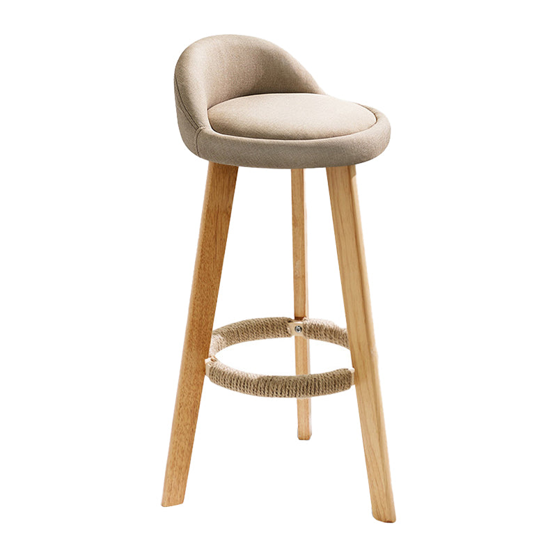 Scandinavian Coffee Shop Low Back Stool Matte Finish Upholstered Bar Stools