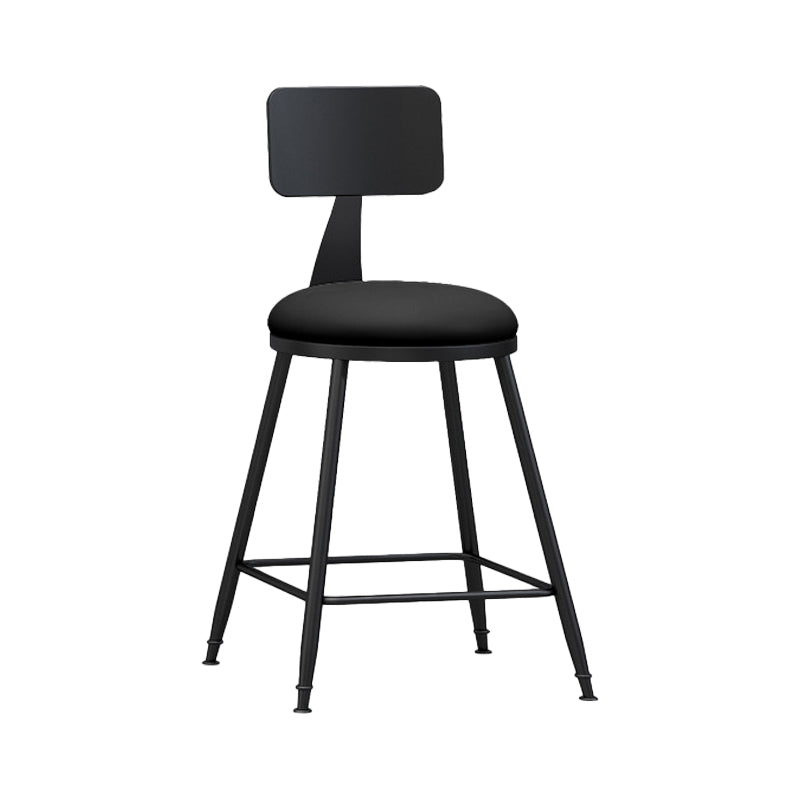 Industrial Coffee Shop Footrest Stool Matte Finish Iron Bar Stool