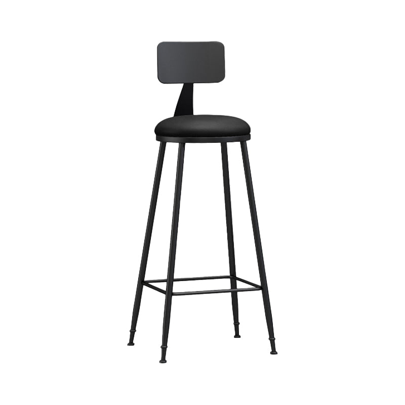 Industrial Coffee Shop Footrest Stool Matte Finish Iron Bar Stool