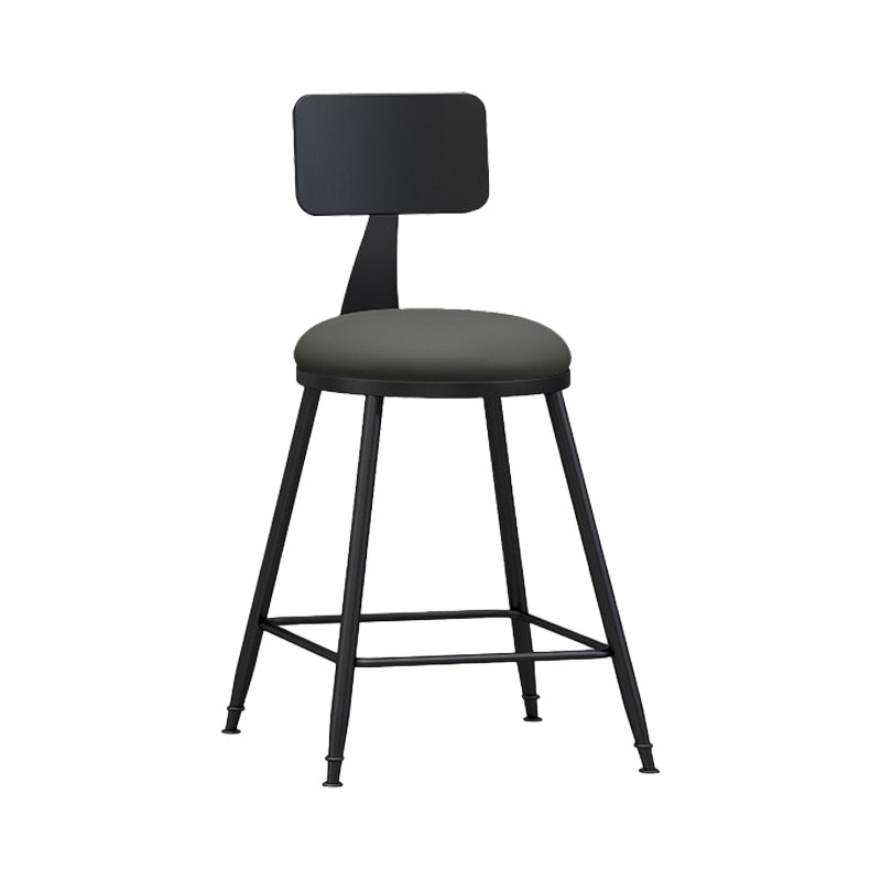 Industrial Coffee Shop Footrest Stool Matte Finish Iron Bar Stool