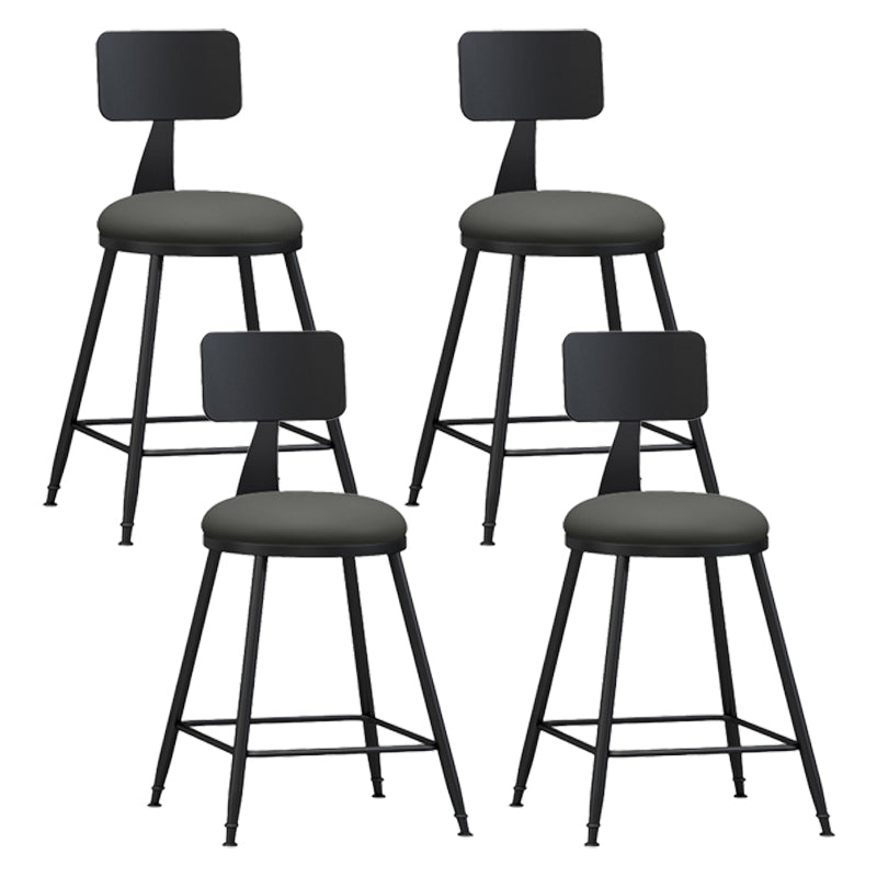 Industrial Coffee Shop Footrest Stool Matte Finish Iron Bar Stool