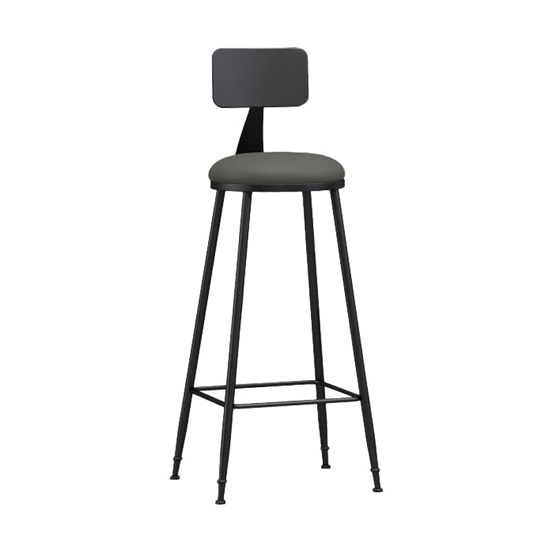 Industrial Coffee Shop Footrest Stool Matte Finish Iron Bar Stool