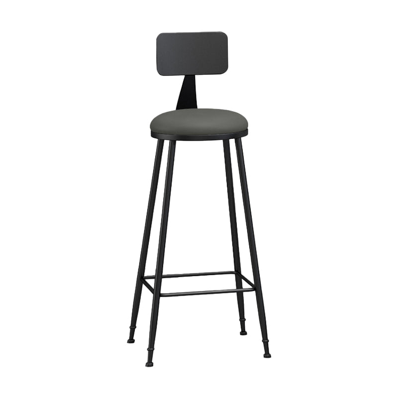 Industrial Coffee Shop Footrest Stool Matte Finish Iron Bar Stool