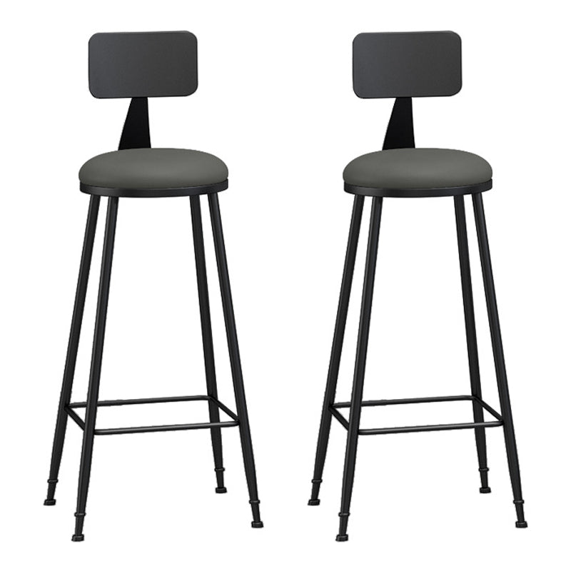 Industrial Coffee Shop Footrest Stool Matte Finish Iron Bar Stool