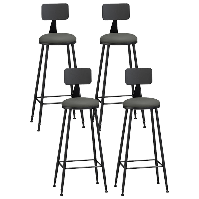 Industrial Coffee Shop Footrest Stool Matte Finish Iron Bar Stool